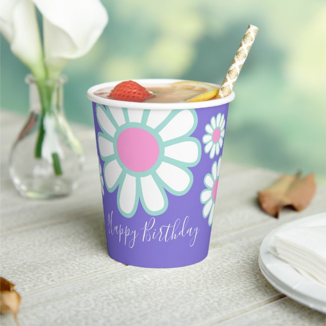 Daisy Simple Lila Pappbecher (In Situ)