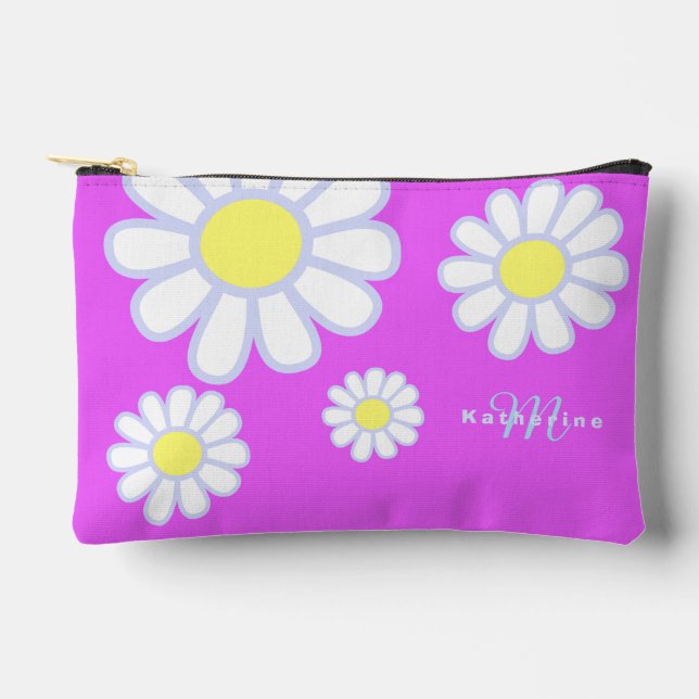 Daisy Simple Monogram Violet Zubehörtasche (Vorderseite)