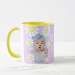 Daisy Simple Pastel Pink Foto Baby Tasse