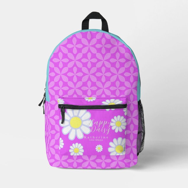 Daisy Simple Violet Bedruckter Rucksack (Vorderseite)