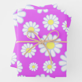 Daisy Simple Violet Geschenkpapier Set