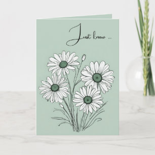 Daisy Sketch über grünes Denken Karte
