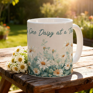 Daisy Spring Floral Lehrer Dankeschön Schriftzug Kaffeetasse