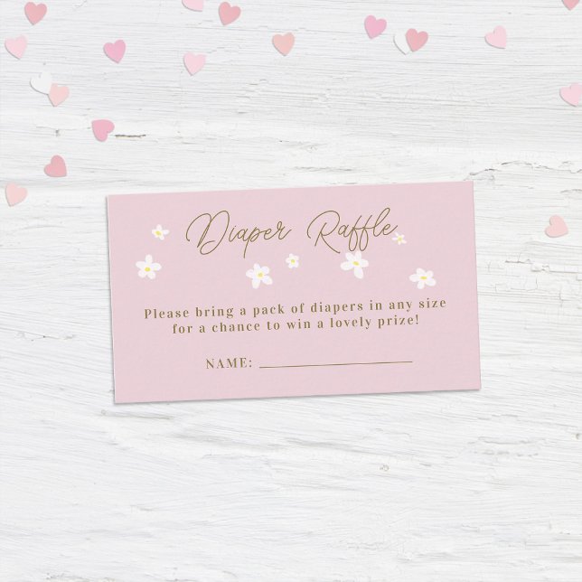 Daisy Spring Pink Boho Girl Dusche Windelwanne Begleitkarte (Von Creator hochgeladen)