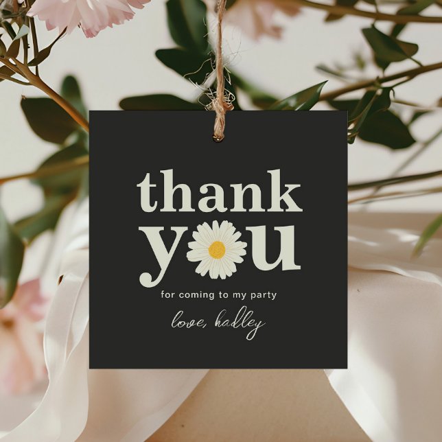 Daisy Square Vielen Dank Tag Geschenkanhänger (Von Creator hochgeladen)