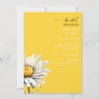 Daisy Stem Spring Yellow Bridal Dusche Einladung