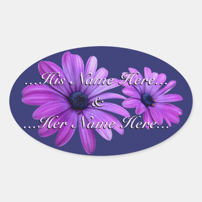 Daisy Stickers Personalisiert Lila Daisy Stickers (Vorderseite)