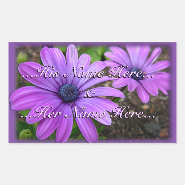 Daisy Stickers Personalisiert Lila Daisy Stickers (Vorderseite)