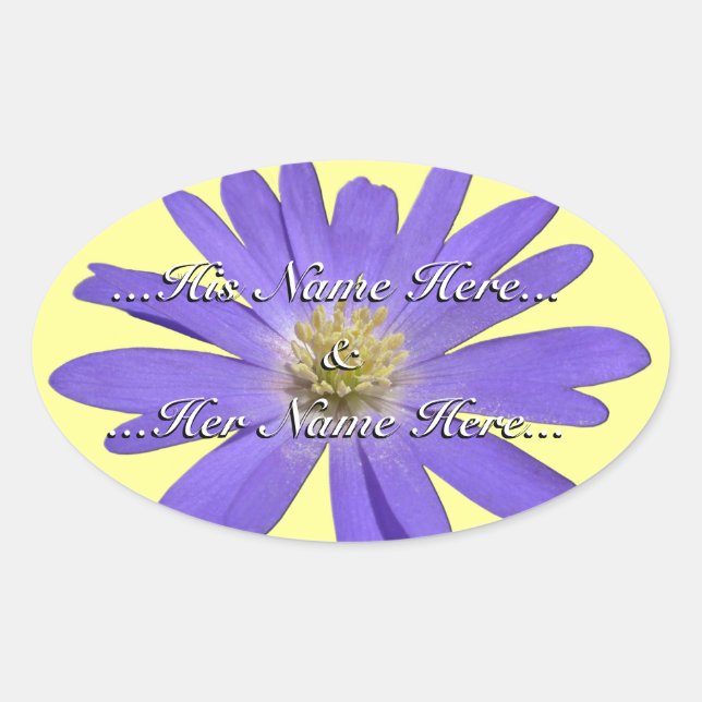 Daisy Stickers Personalisiert Lila Daisy Stickers (Vorderseite)