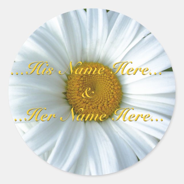Daisy Stickers Personalisiert White Daisy Stickers (Vorderseite)