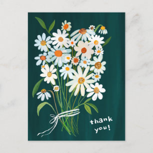 Daisy-Sträußchen handgemalt Gouache Danke Postkarte