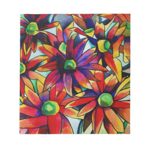 Daisy Straw mehrfarbige Wildblumen Kunst Notizblock