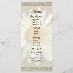 Daisy sucht Hochzeitmenü Menükarte