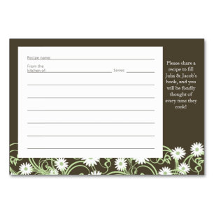 Daisy Tea Party Rezept Card Tischnummer