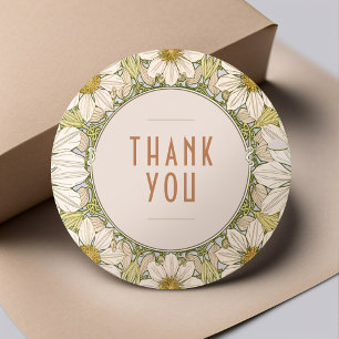 Daisy Thank You Aufkleber Vintage Art Nouveau Much