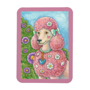 DAISY The French Pink Poodle RECTANGLE DOG MAGNET