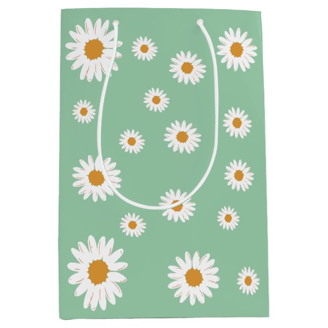 Daisy Theme Party Baby Shooting Bag Mittlere Geschenktüte (Vorderseite)