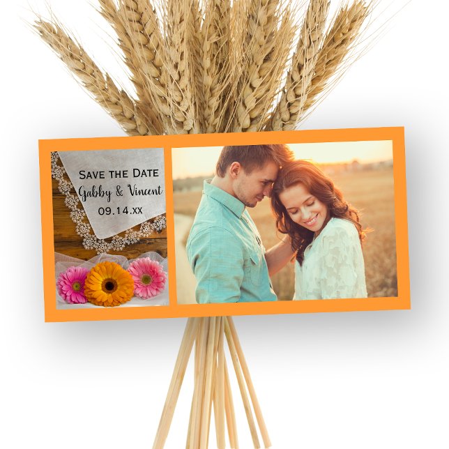 Daisy Trio and Lace Country Wedding Save the Date (Von Creator hochgeladen)