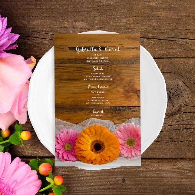 Daisy Trio Country Barn Wedding Menu (Von Creator hochgeladen)