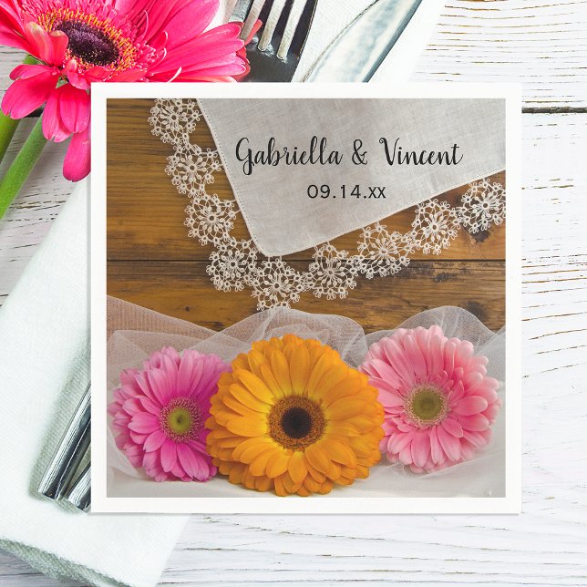 Daisy Trio und Vintag Lace Country Wedding Serviette (Von Creator hochgeladen)