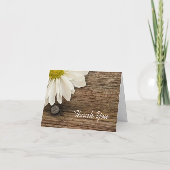 Daisy und Barn Wood Wedding Bridesmaid Vielen Dank Dankeskarte (Vorderseite)