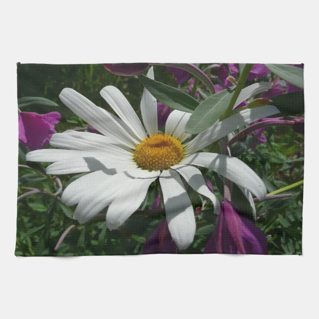 Daisy und Fireweed-Wildblume Handtuch (Horizontal)