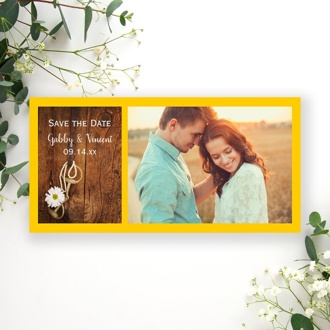 Daisy und Horse Bit Western Hochzeit speichern Sie Save The Date (Von Creator hochgeladen)