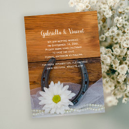 Daisy und Horseshoe Western Wedding Save the Date Einladung