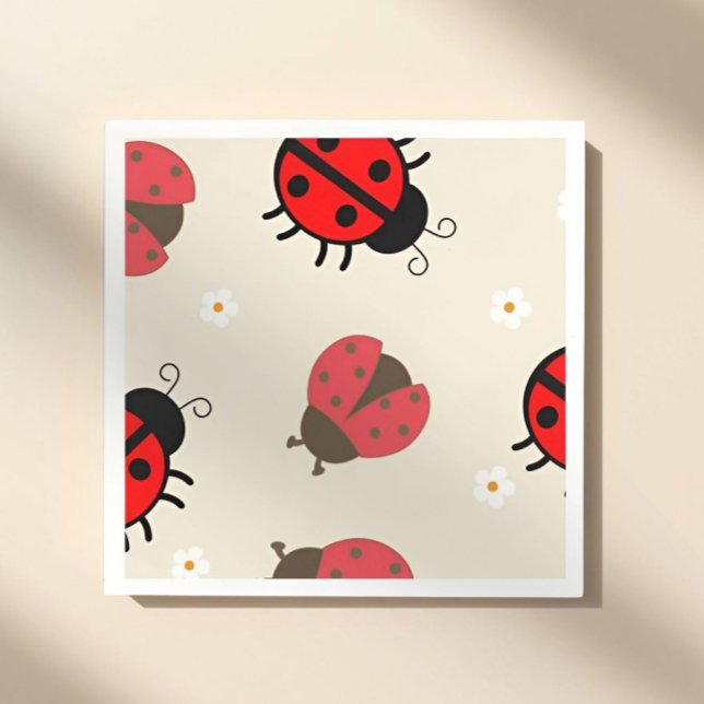 Daisy und Marienkäfer Geburtstagsfeier  Serviette (ladybug party napkins, ladybug birthday napkins, little ladybug party, ladybug party supplies, bug t)