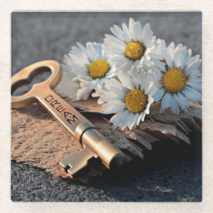 Daisy und Skeleton Key Glasuntersetzer