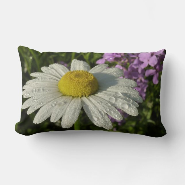Daisy und Summer Lilac Wildblume Lendenkissen (Vorderseite)