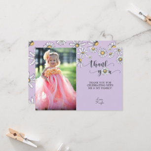 Daisy Vielen Dank Foto Card - Lila Einladung