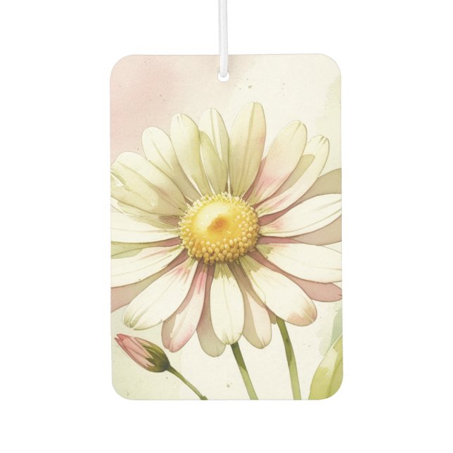 Daisy Watercolor Blume Moderne Beruflich Autolufterfrischer (Vorderseite)