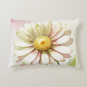 Daisy Watercolor Blume Moderne Beruflich Dekokissen