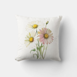 Daisy Watercolor Blume Moderne Beruflich Kissen