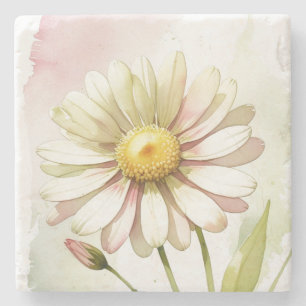 Daisy Watercolor Blume Moderne Beruflich Steinuntersetzer