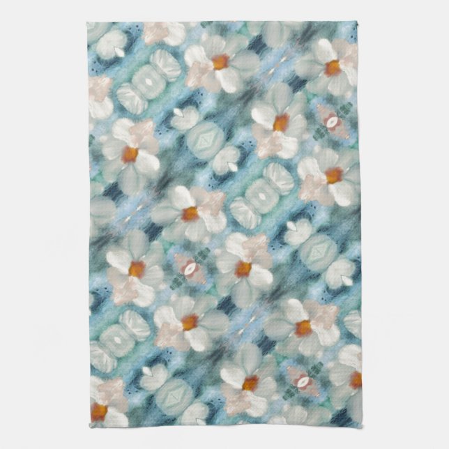 Daisy Watercolor Floral Geschirrtuch (Vertikal)