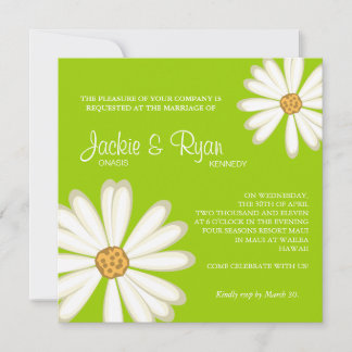 Daisy Wedding Einladung Blume Weiße Limette Grün