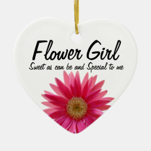 Daisy Wedding Flower Girl Keramikornament