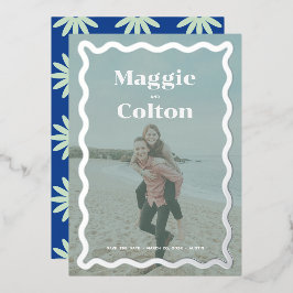 Daisy Wedding Foto Save the Date Folieneinladung