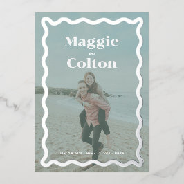 Daisy Wedding Foto Save the Date Folieneinladung