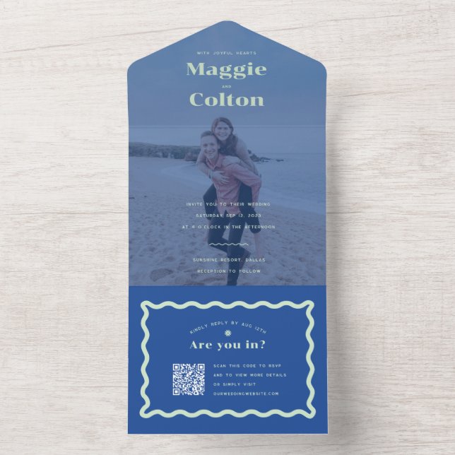 Daisy Wedding in einer Einladung (Innen Boden)