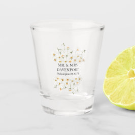 Daisy Wedding Mr. & Mrs. Monogram Shot Glass Bevor Schnapsglas