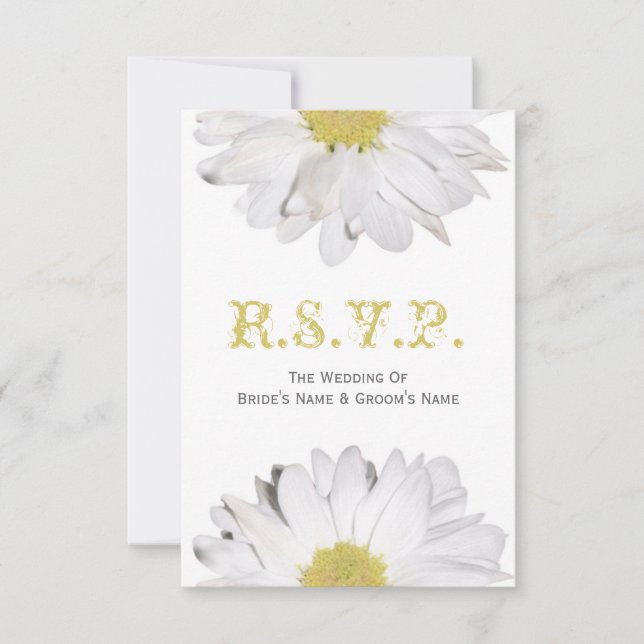Daisy Wedding RSVP Karte (Vorderseite)