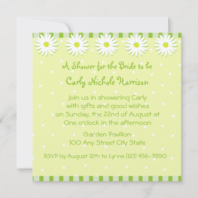 Daisy Wedding/Shower Einladung (Vorderseite)