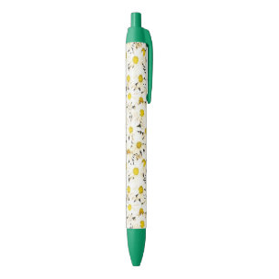 Daisy White Daisies Trendy Floral Green Nature Kugelschreiber