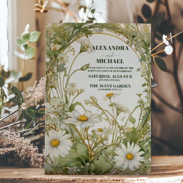 Daisy White Floral Wedding Einladung (Von Creator hochgeladen)