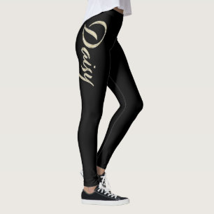 Daisy white gold Handwriting Hose Leggings