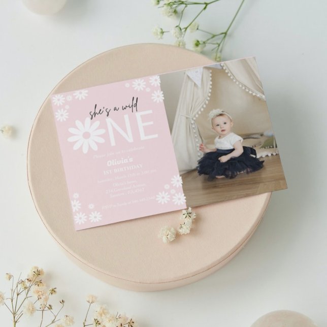 Daisy wild ein Party bohemian ersten Geburtstag in Einladung (Von Creator hochgeladen)