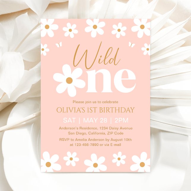 Daisy Wild One 1st Birthday Invitation Einladung (Von Creator hochgeladen)